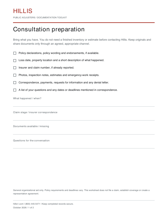 Preview of the consultation preparation